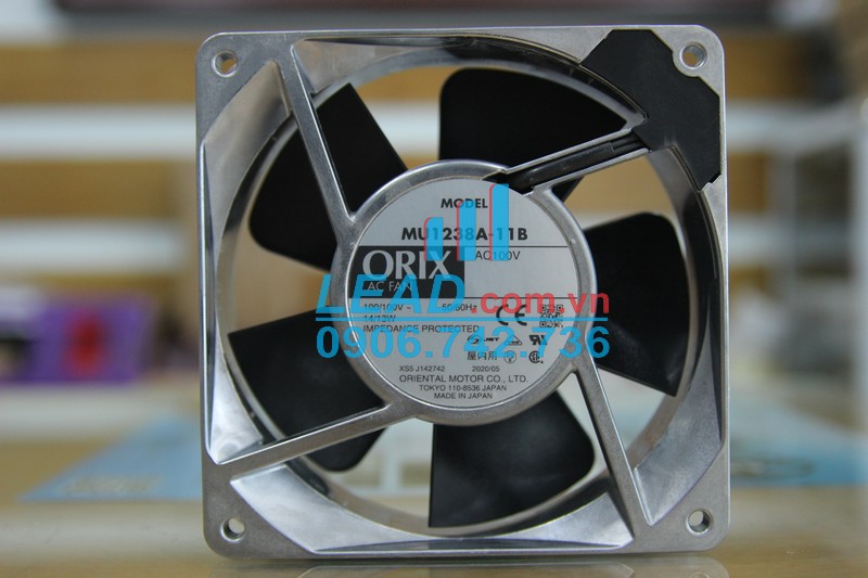 Quạt hút ORIX MU1238A-11B, 100VAC, 119x119x38mm