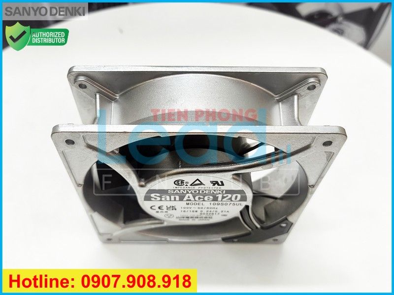 Quạt hút Sanyo Denki 109S075UL, 100VAC, 120x120x38mm Quạt hút Sanyo Denki 109S075UL, 100VAC, 120x120x38mm