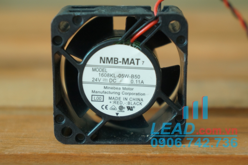 Quạt hút NMB-MAT 1608KL-05W-B50, 24VDC, 40x40x20mm