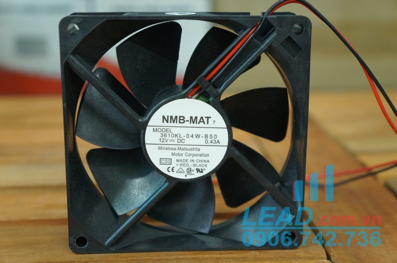 Quạt hút NMB MAT 3610KL-04W-B50, 12VDC, 92x92x25mm