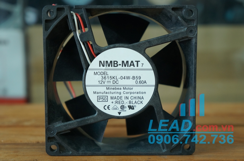 Quạt hút NMB-MAT 3615KL-04W-B59, 12VDC, 92x92x38mm