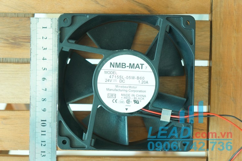 Quạt hút NMB-MAT 4715SL-05W-B60, 24VDC, 119x119x38mm