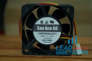 Quạt biến tần SANYO DENKI 9RA0648J4001, 48VDC, 60x60x25mm  