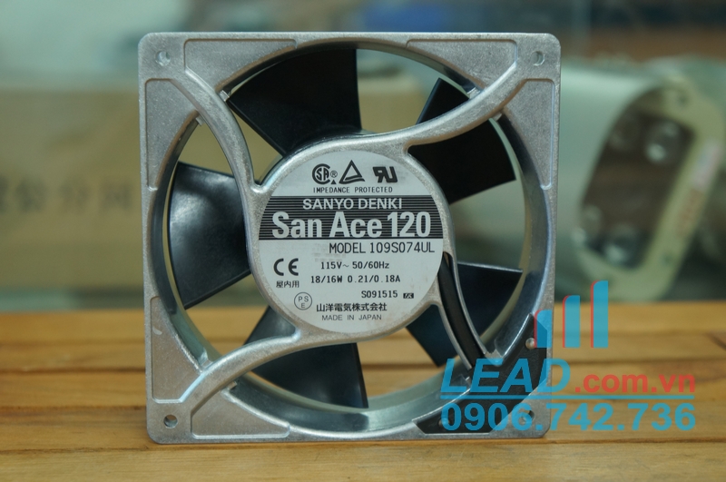 Sanyo 109S074UL 120mm X 120mm X 38mm AC Fan – 115V, 18/16W, 0.21/0.18A, Open Box