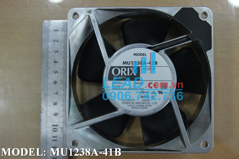 Quạt hút ORIX MU1238A-41B, 200VAC, 120x120x38mm