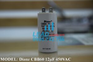 Tụ điện XIANJUN CBB60 12uF, 450VAC Dây cắm  