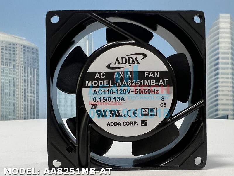 Quạt hút ADDA AA8251MB-AT, 110-120VAC, 80x80x25mm
