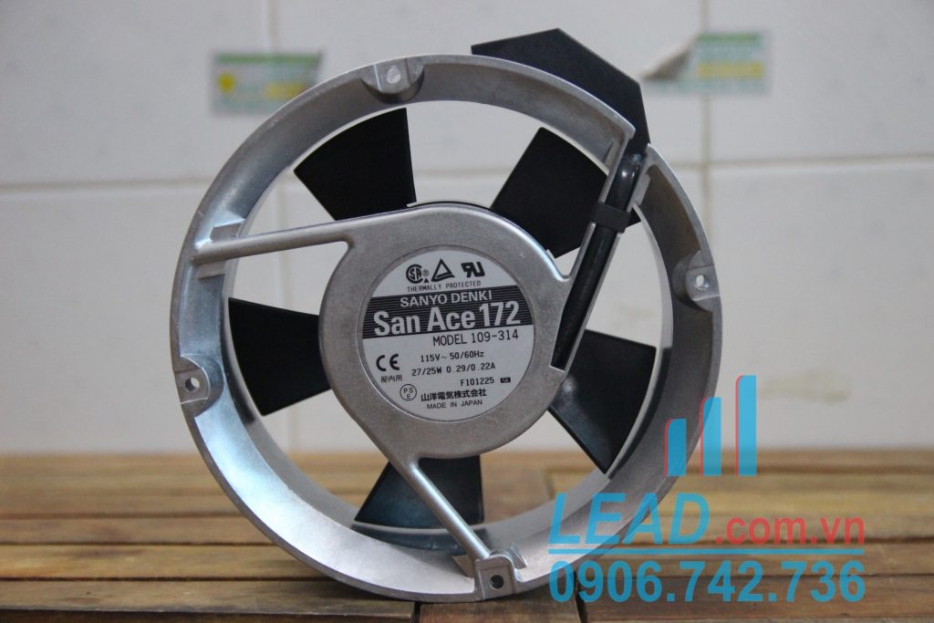 Quạt tủ điện SANYO DENKI 109-314, 115VAC, 172X51mm Quạt tủ điện SANYO DENKI 109-314, 115VAC, 172X51mm