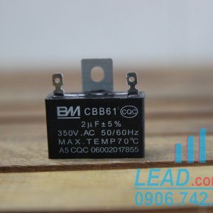 Tụ điện BM CBB61 2uF, 450VAC Giắc cắm PHỤ KIỆN PHỤ KIỆN 2