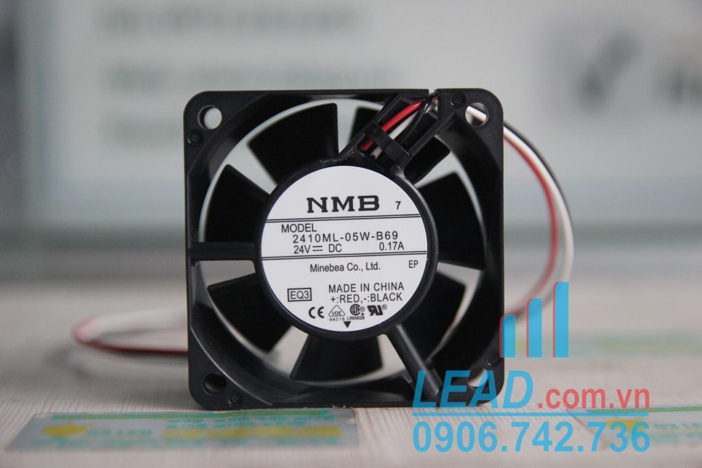 Quạt hút NMB 2410ML-05W-B69, 24VDC, 60x60x25mm  