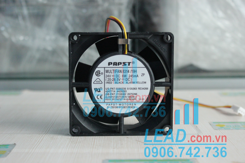 Quạt hút EBM-PAPST 8314 /19H, 24VDC, 80x80x32mm