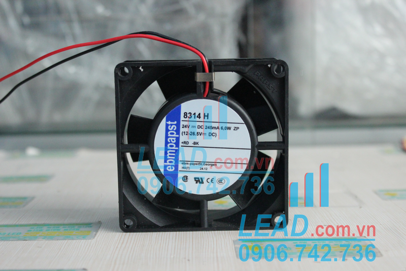 Quạt hút EBM-PAPST 8314H, 24VDC, 80x80x32mm