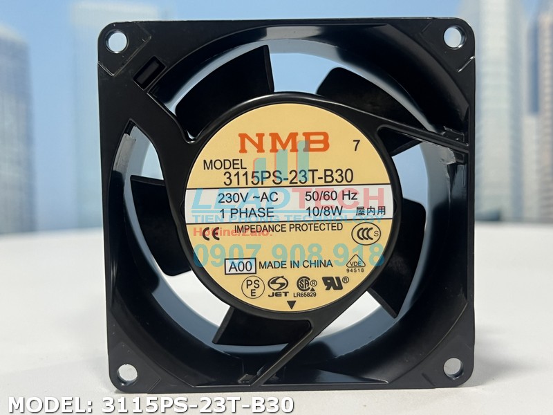 Quạt hút NMB 3115PS-23T-B30, 230VAC, 80x80x38mm