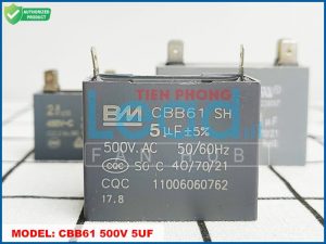 Tụ điện CBB61 5uF, 450VAC Dây cắm  