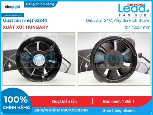 Quạt hút EBMPAPST 6314/2H, 24VDC, 172x51mm  