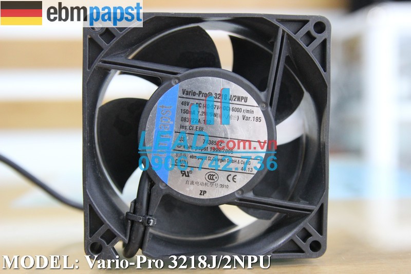 Quạt hút Ebmpapst Vario-Pro 3218J/2NPU, 48VDC, 92x92x38mm