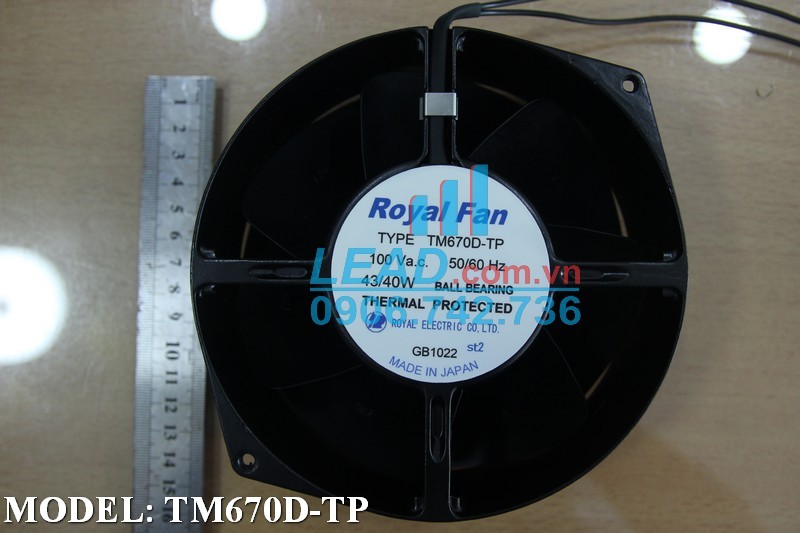 Quạt hút ROYAL FAN TM670D-TP, 100VAC, 172x150x55mm  