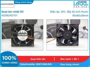 Quạt biến tần SANYO DENKI 9HV0824P1G0061, 24VDC, 80x80x38mm  