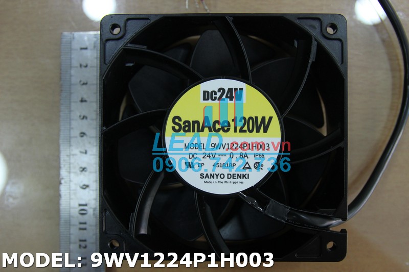Quạt hút DC SANYO DENKI 9WV1224P1H003, 24VDC, 120x120x38mm