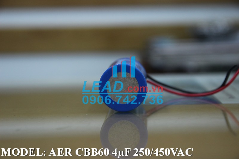Tụ điện AER CBB60 4uF, 250/450VAC Dây cắm