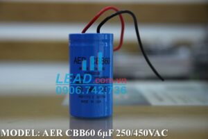 Tụ điện Tongyu CBB60 6uF, 450VAC, Dây cắm có ốc bắt  
