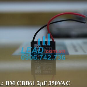 Tụ điện BM CBB61 2uF, 450VAC Giắc cắm PHỤ KIỆN PHỤ KIỆN