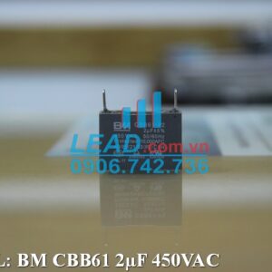Tụ điện BM CBB61 2uF, 350VAC Dây cắm PHỤ KIỆN PHỤ KIỆN