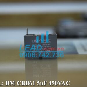 Tụ điện BM CBB61 5uF, 500VAC Giắc cắm PHỤ KIỆN PHỤ KIỆN
