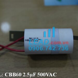 Tụ điện DUCATI CBB60 2.5uF, 425/475/500VAC Dây cắm có ốc bắt PHỤ KIỆN PHỤ KIỆN 2