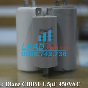 Tụ điện Dianz CBB60 1.5uF, 450VAC Dây cắm PHỤ KIỆN PHỤ KIỆN 2