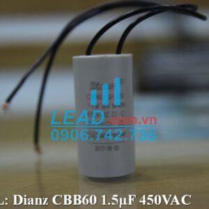 Tụ điện Dianz CBB60 1.5uF, 450VAC Giắc cắm có ốc bắt PHỤ KIỆN PHỤ KIỆN 2