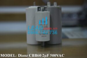 Tụ điện Dianz CBB60 2uF, 500VAC Dây cắm có ốc bắt  