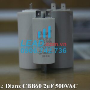 Tụ điện Dianz CBB60 2uF, 500VAC Giắc cắm PHỤ KIỆN PHỤ KIỆN 2