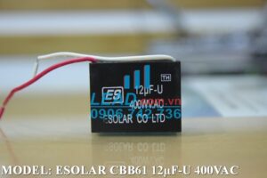 Tụ điện ESOLAR CBB61 12uF-U, 400VAC Dây cắm  