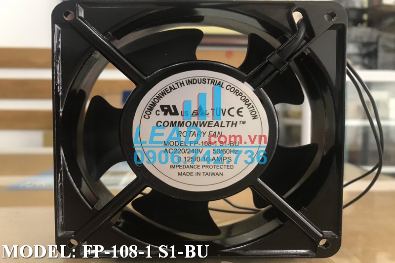 Quạt hút COMMONWEALTH FP-108-1 S1-BU, 220VAC, 120x120x38mm