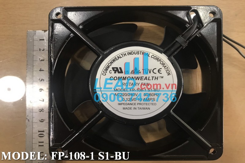 Quạt hút COMMONWEALTH FP-108-1 S1-BU, 220VAC, 120x120x38mm