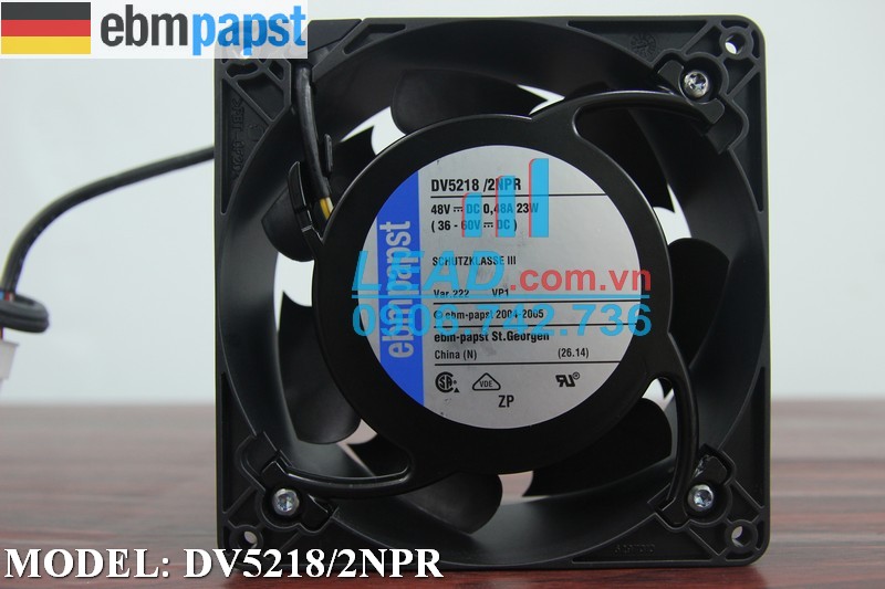 Quạt hút EBMPAPST DV5218/2NPR, 48VDC, 127x127x38mm  