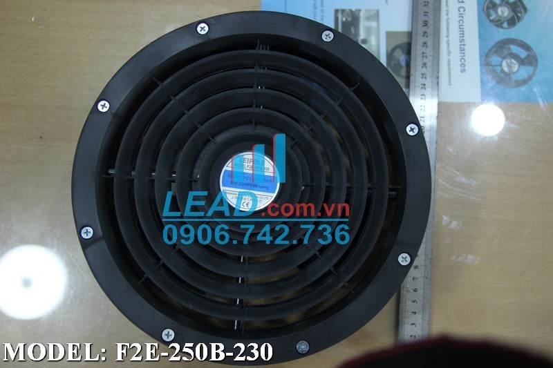 Quạt hút LEIPOLE F2E-250B-230, 230VAC, 254x90mm  