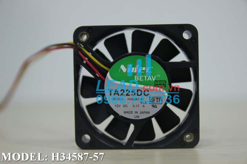 Quạt hút NIDEC H34587-57, 12VDC, 60x60x15mm