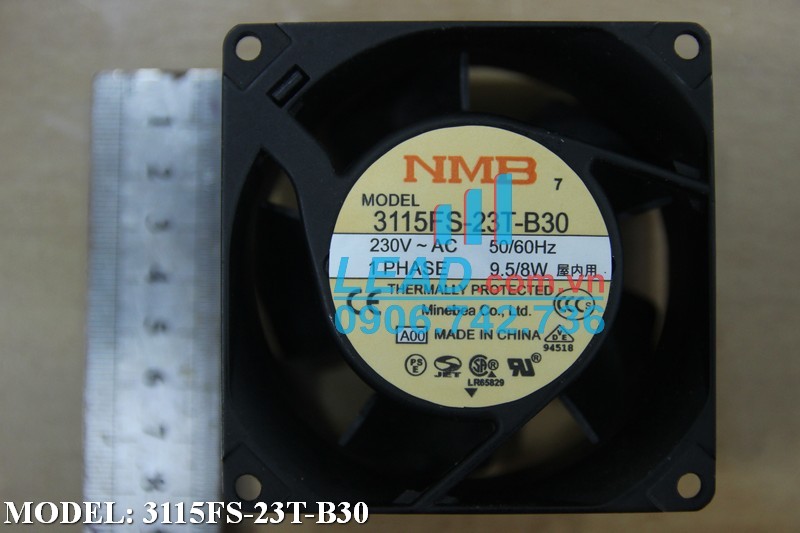 Quạt hút NMB 3115FS-23T-B30, 230VAC, 80x80x38mm  