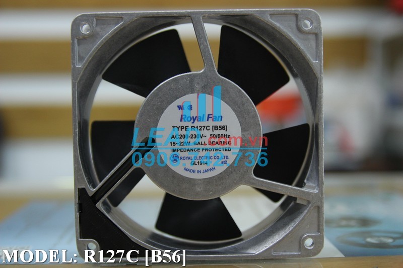 Quạt hút ROYAL FAN R127C [B56], 200-230VAC, 120x120x38mm