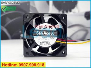 Quạt hút SANYO DENKI 9A0612D4D031, 12VDC, 60x60x25mm  