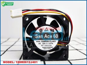 Quạt biến tần SANYO DENKI 109P0612H7D01, 12VDC, 60x60x15mm  