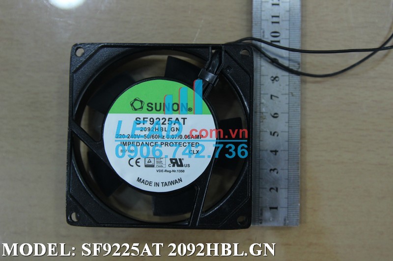 Quạt hút SUNON SF9225AT 2092HBL.GN, 220-240VAC, 92x92x25mm