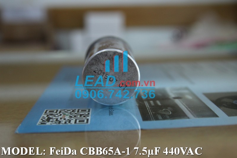 Tụ điện FeiDa CBB65A-1 7.5uF, 440VAC Giắc cắm