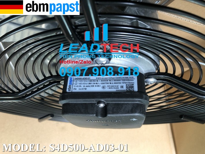 Quạt hút EBMPAPST S4D500-AD03-01, 400-480VAC, 500mm