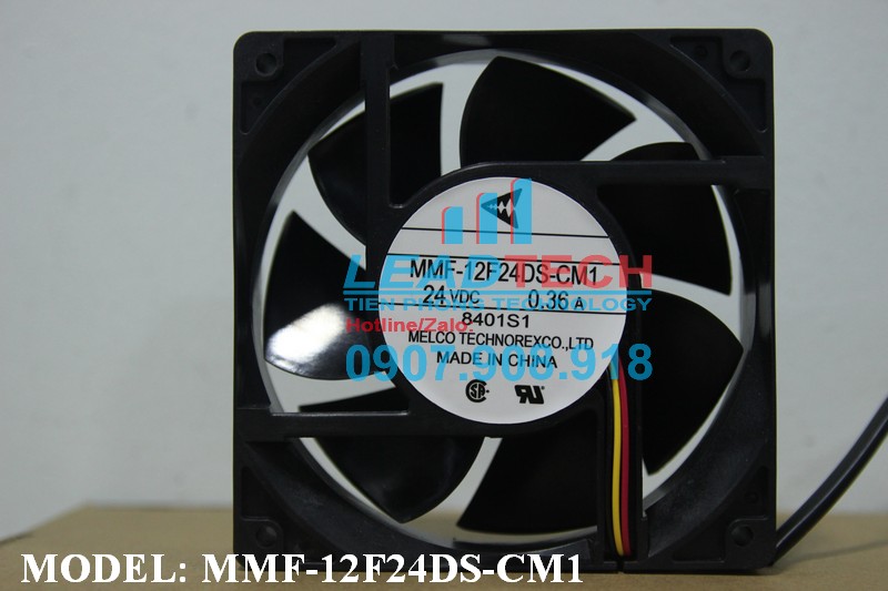 Quạt hút MELCO MMF-12F24DS-CM1, 24VDC, 120x120x38mm