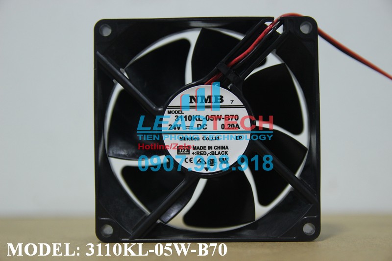 Quạt hút NMB 3110KL-05W-B70, 24VDC, 80x80x25mm