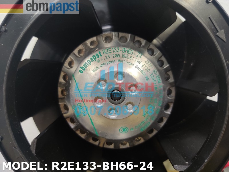 Quạt hút EBMPAPST R2E133-BH66-24, 230VAC, 133mm  
