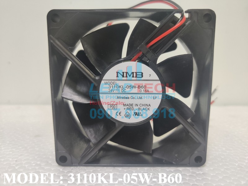 Quạt hút NMB 3110KL-05W-B60, 24VDC, 80x80x25mm  